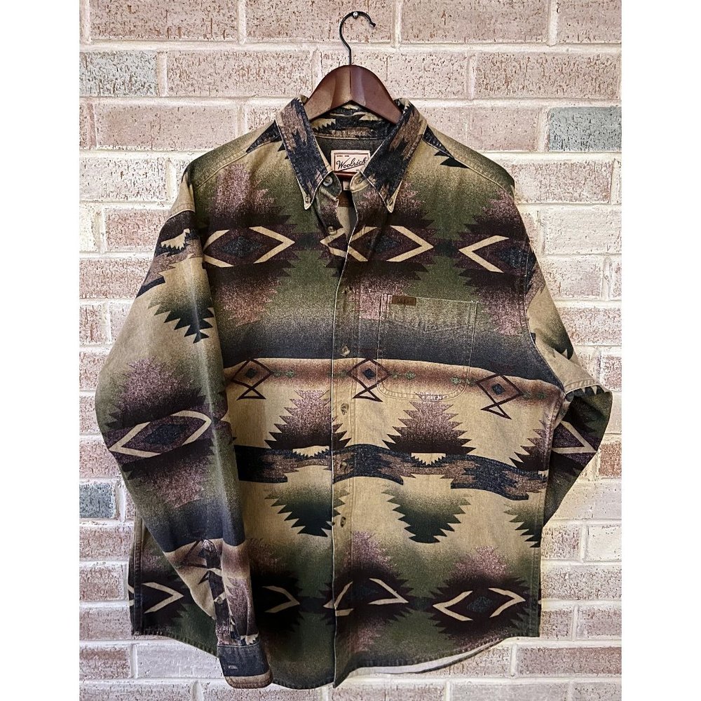 WOOLRICH | RETRO AZTEC/NAVAJO SOUTHWEST Print Men's XL Button Flannel
